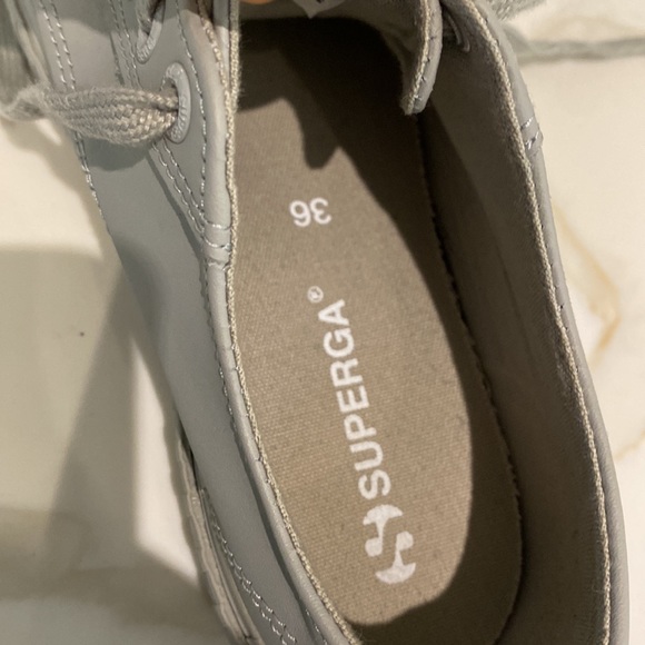Anthropologie Superga Womens Cownappau Sneakers size 6 EU37 grey leather - Picture 3 of 9
